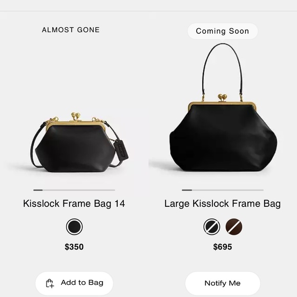 BRAND NEW WITH TAGS COACH BLACK KISSLOCK FRAME BAG - Picture 7 of 7